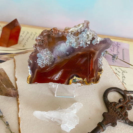 Red Flower agate Slice