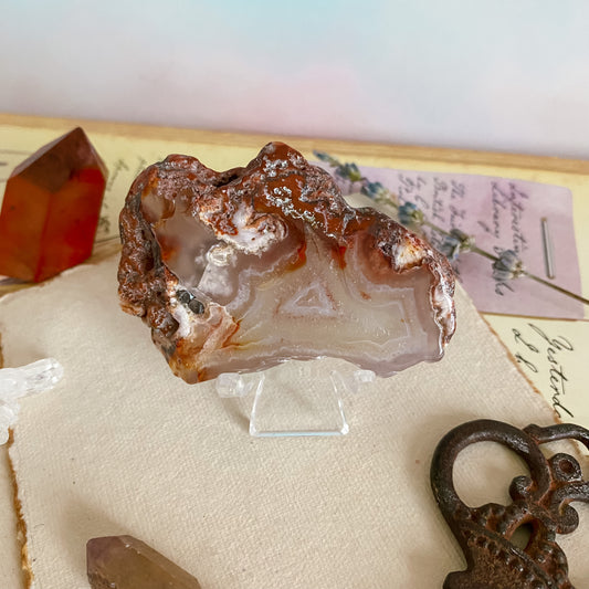 Flower agate Slice