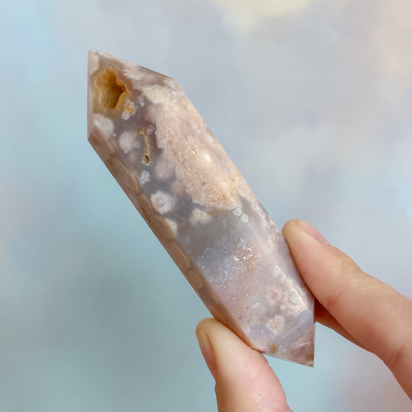 Flower Agate double terminated points