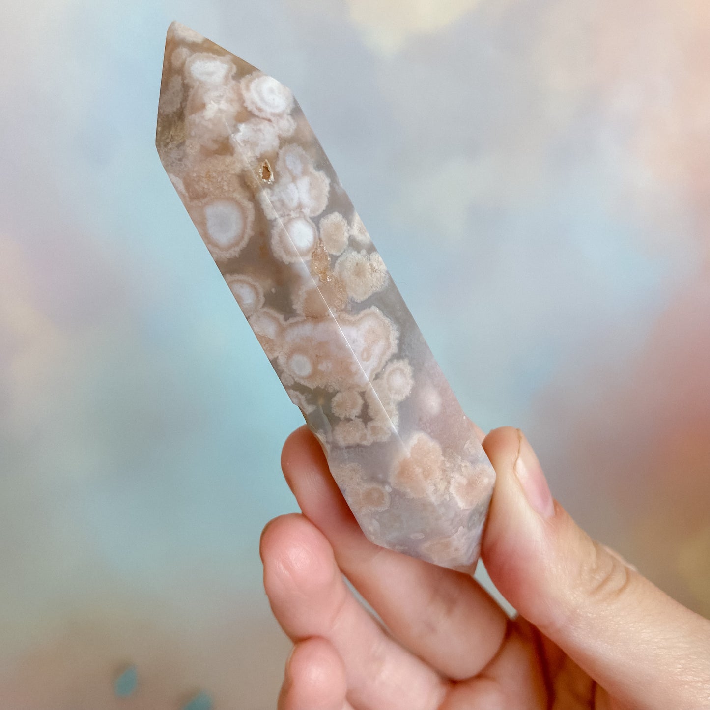 Flower Agate double terminated points