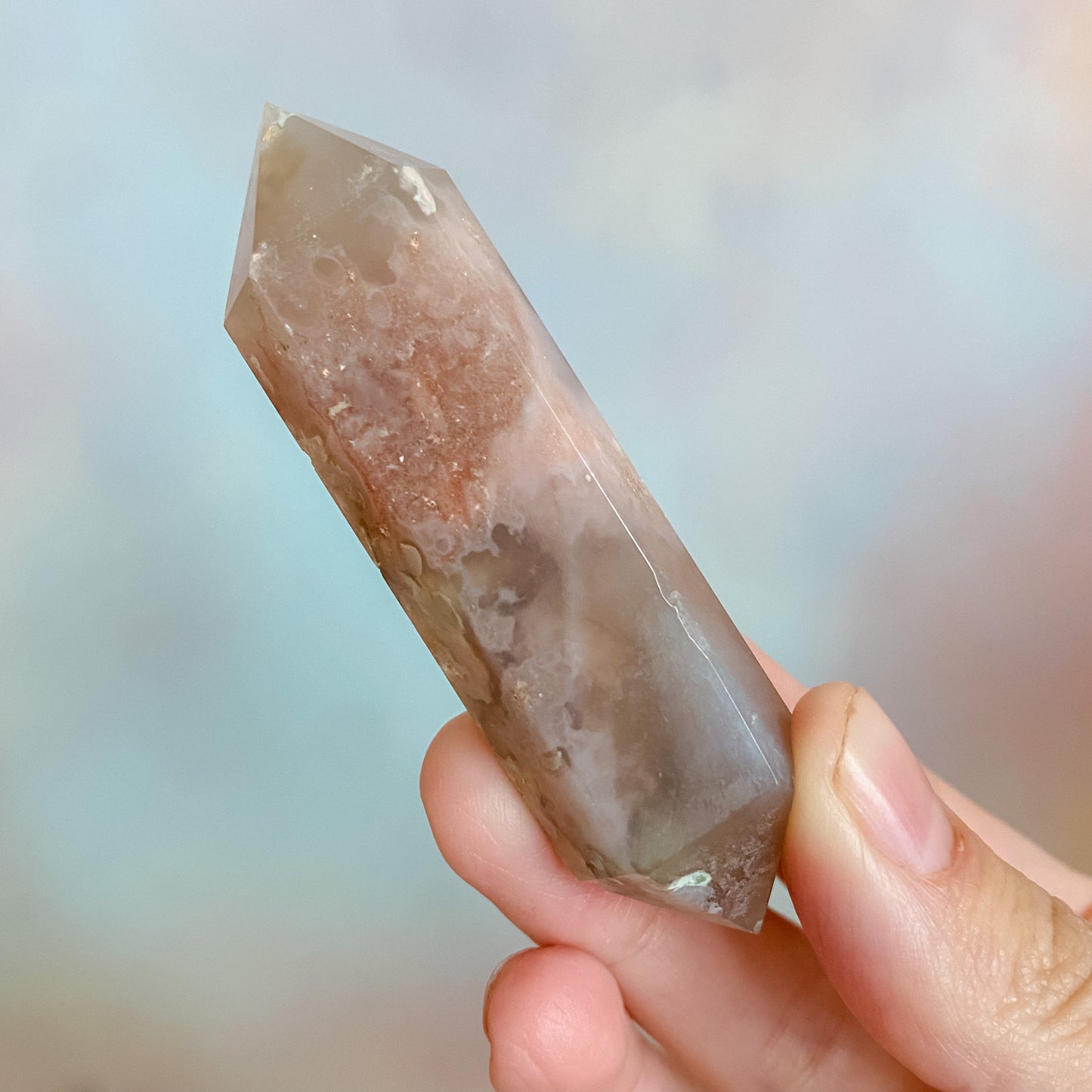 Flower Agate double terminated points