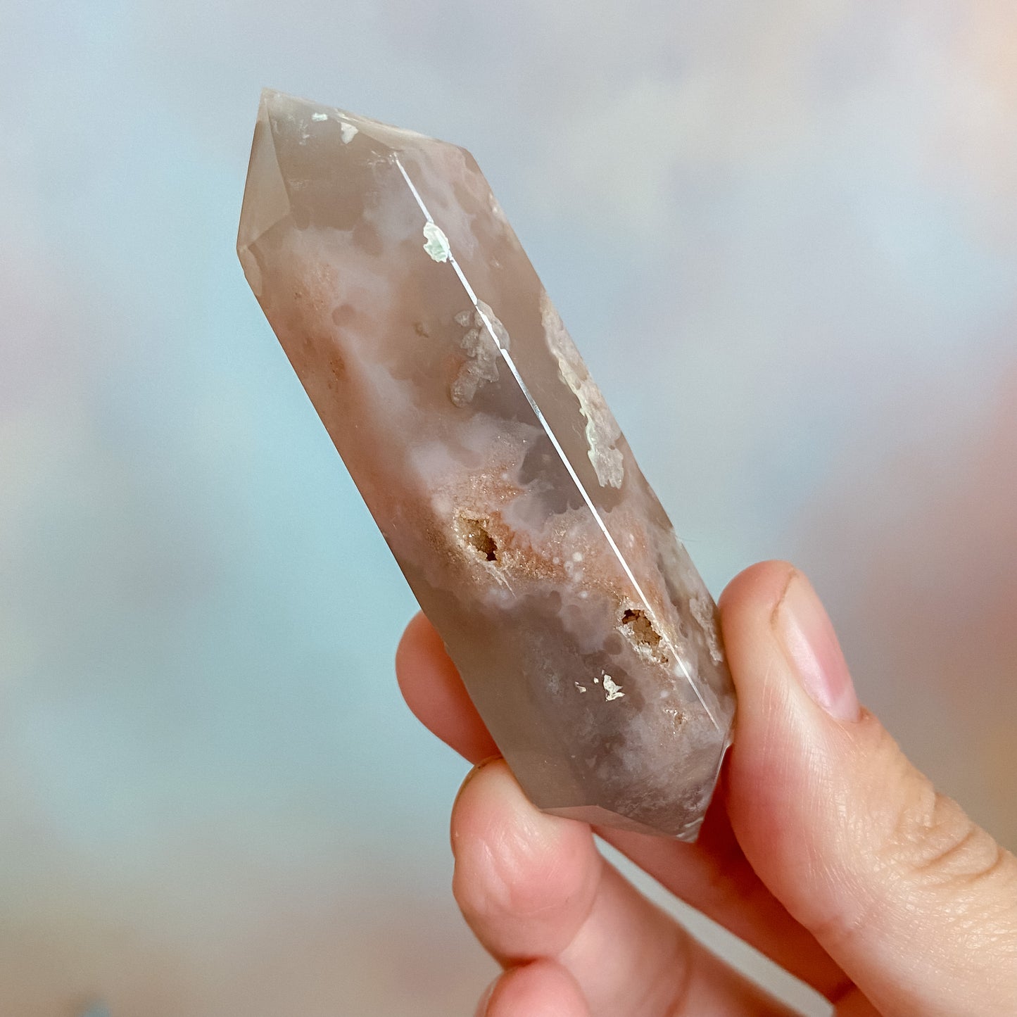 Flower Agate double terminated points