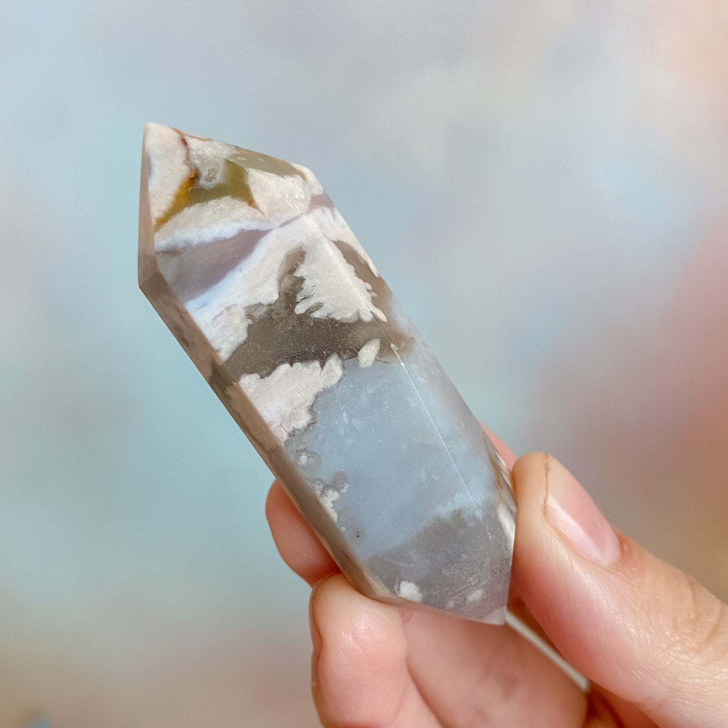 Flower Agate double terminated points