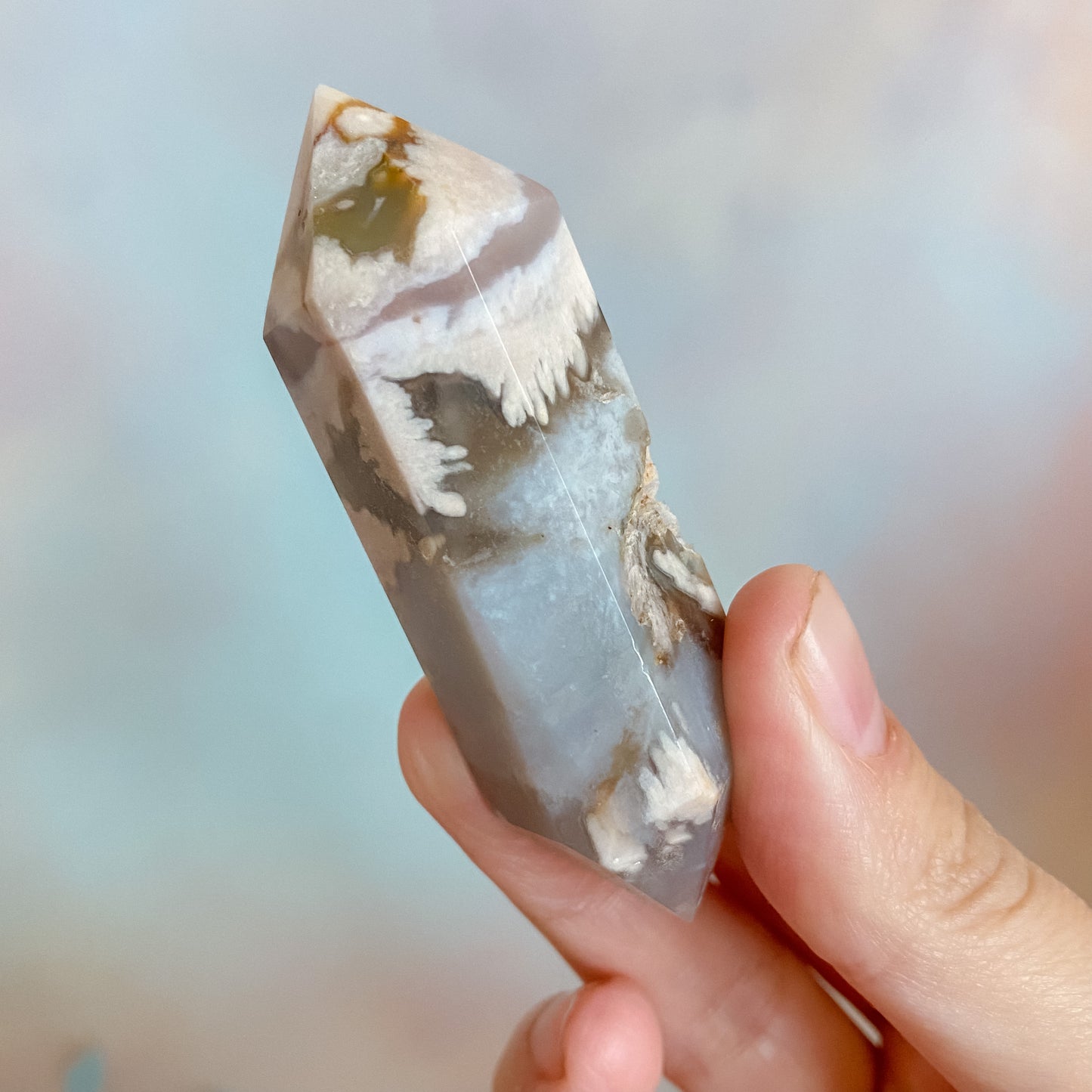 Flower Agate double terminated points