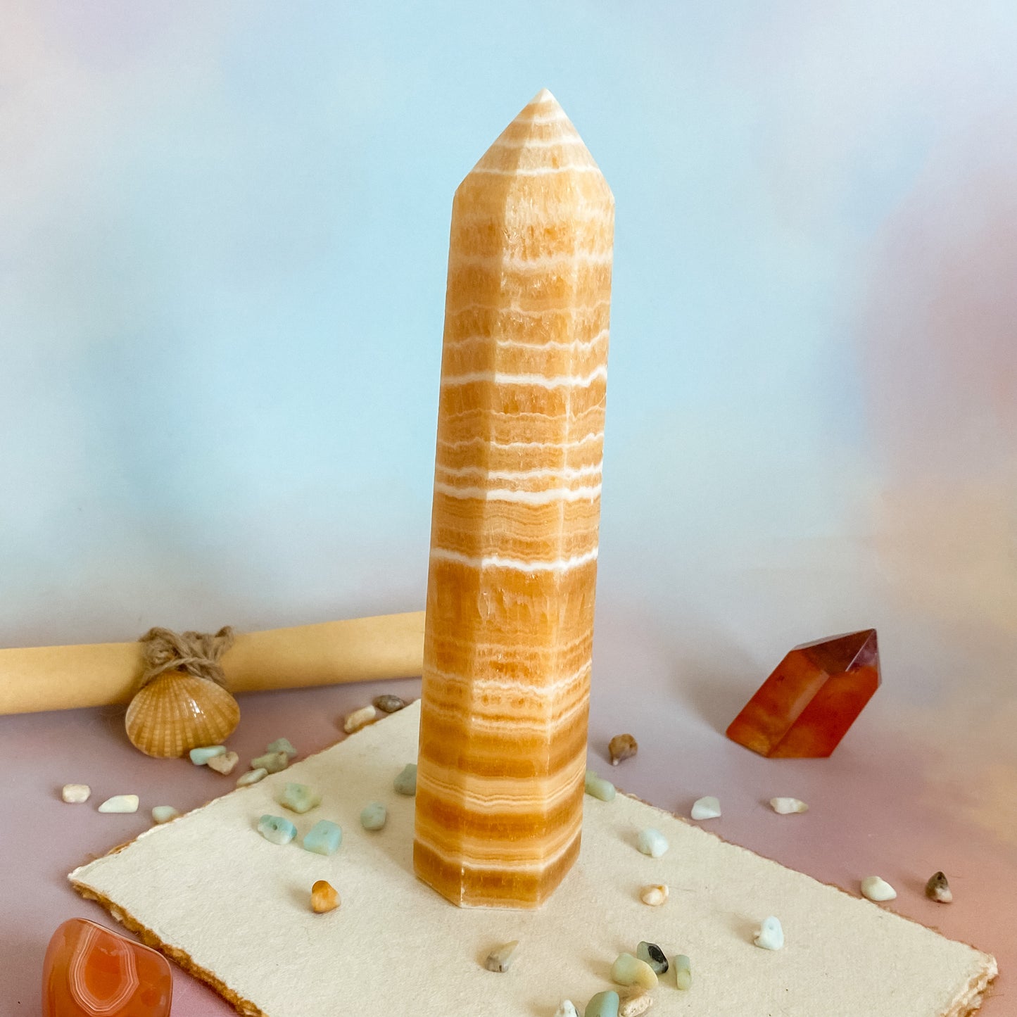 Orange Calcite Tower