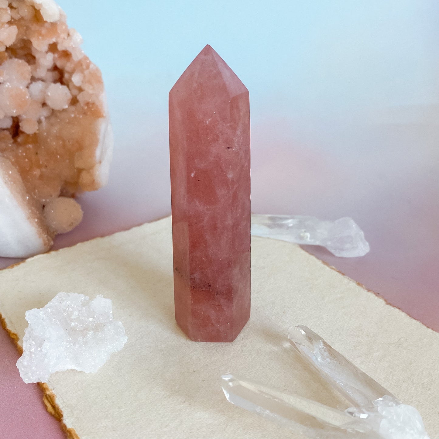 Red Aventurine Tower (aka Strawberry Quartz)