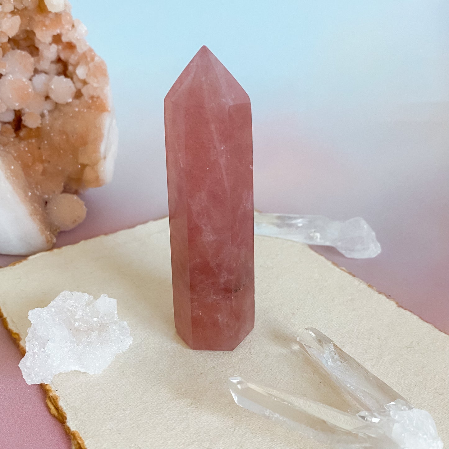 Red Aventurine Tower (aka Strawberry Quartz)