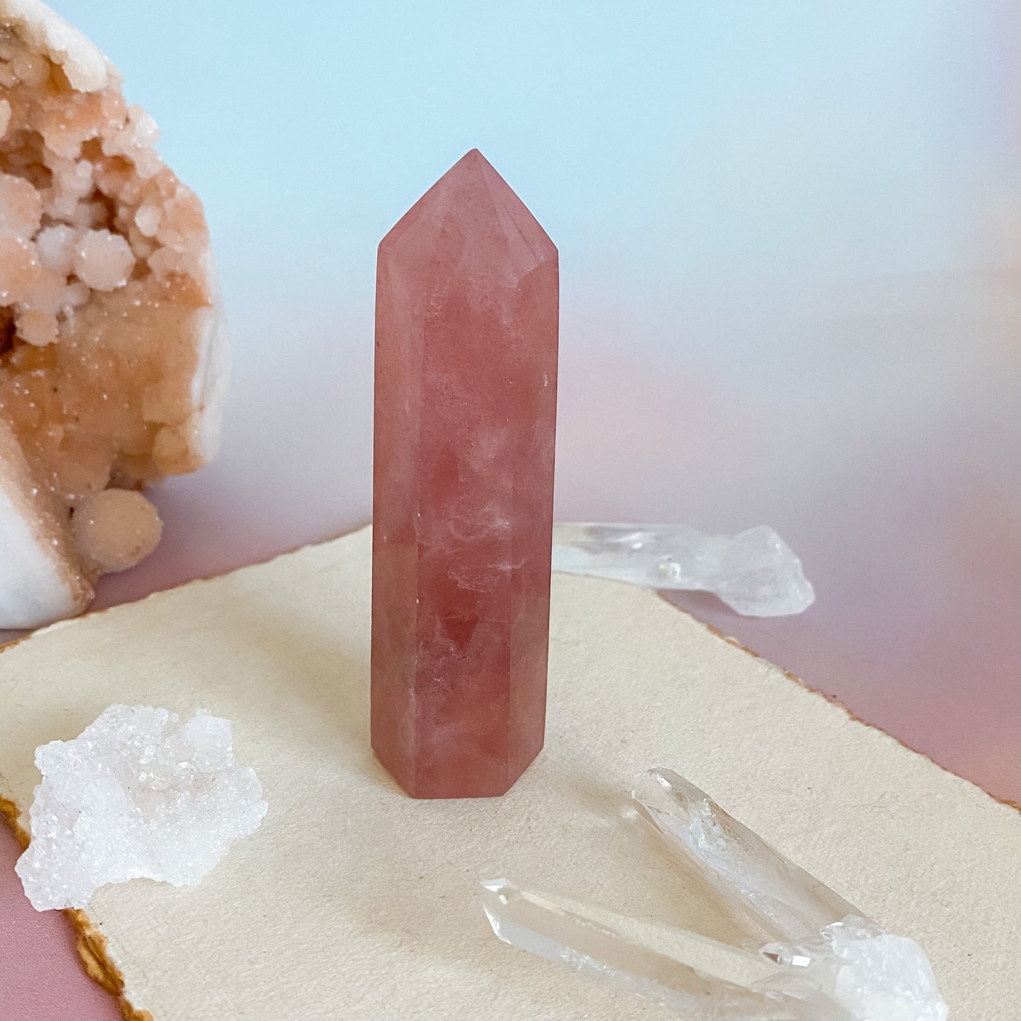 Red Aventurine Tower (aka Strawberry Quartz)