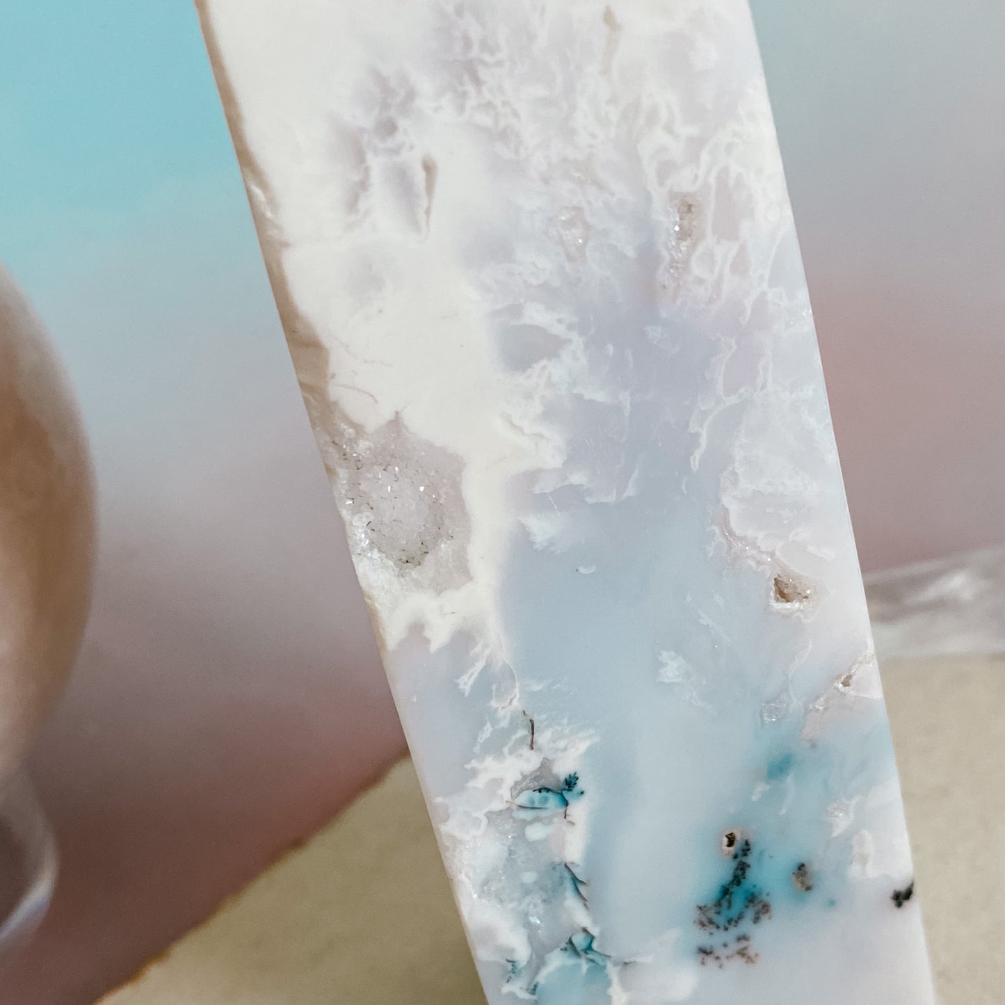 White Snow Agate Obelisk