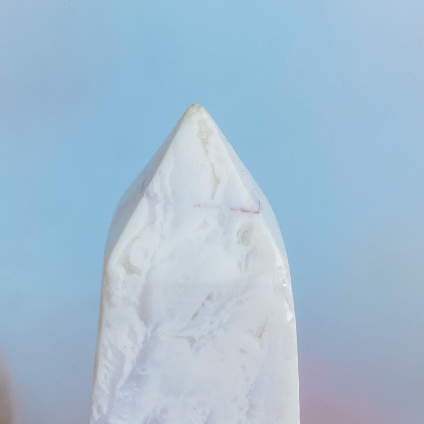 White Snow Agate Obelisk